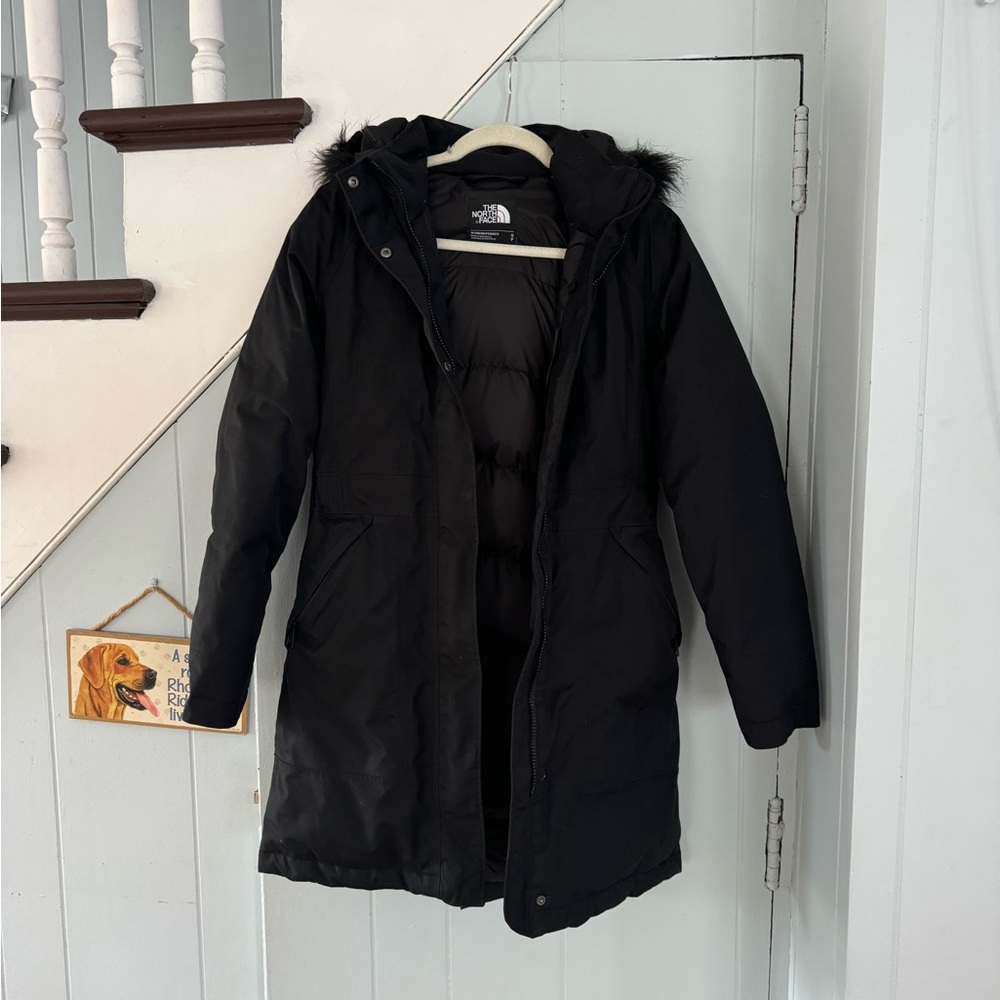 Northface, hooded down jacket, excellent condition